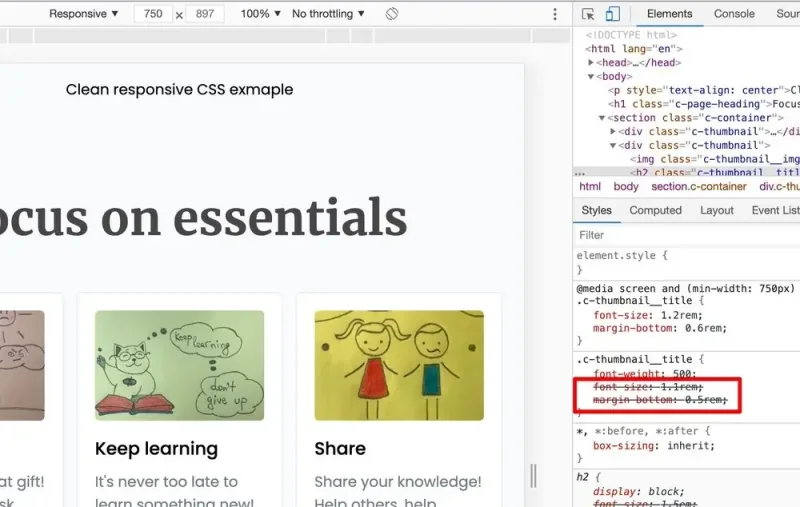 Focus on essentials inspect